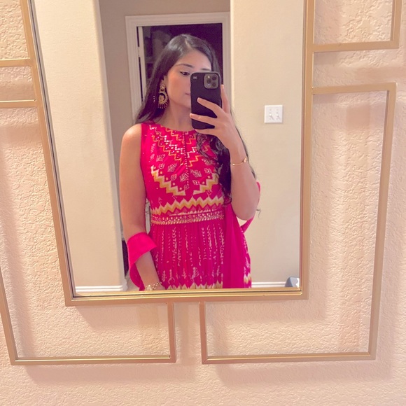 Hot pink plazo, size M-L - Picture 2 of 2